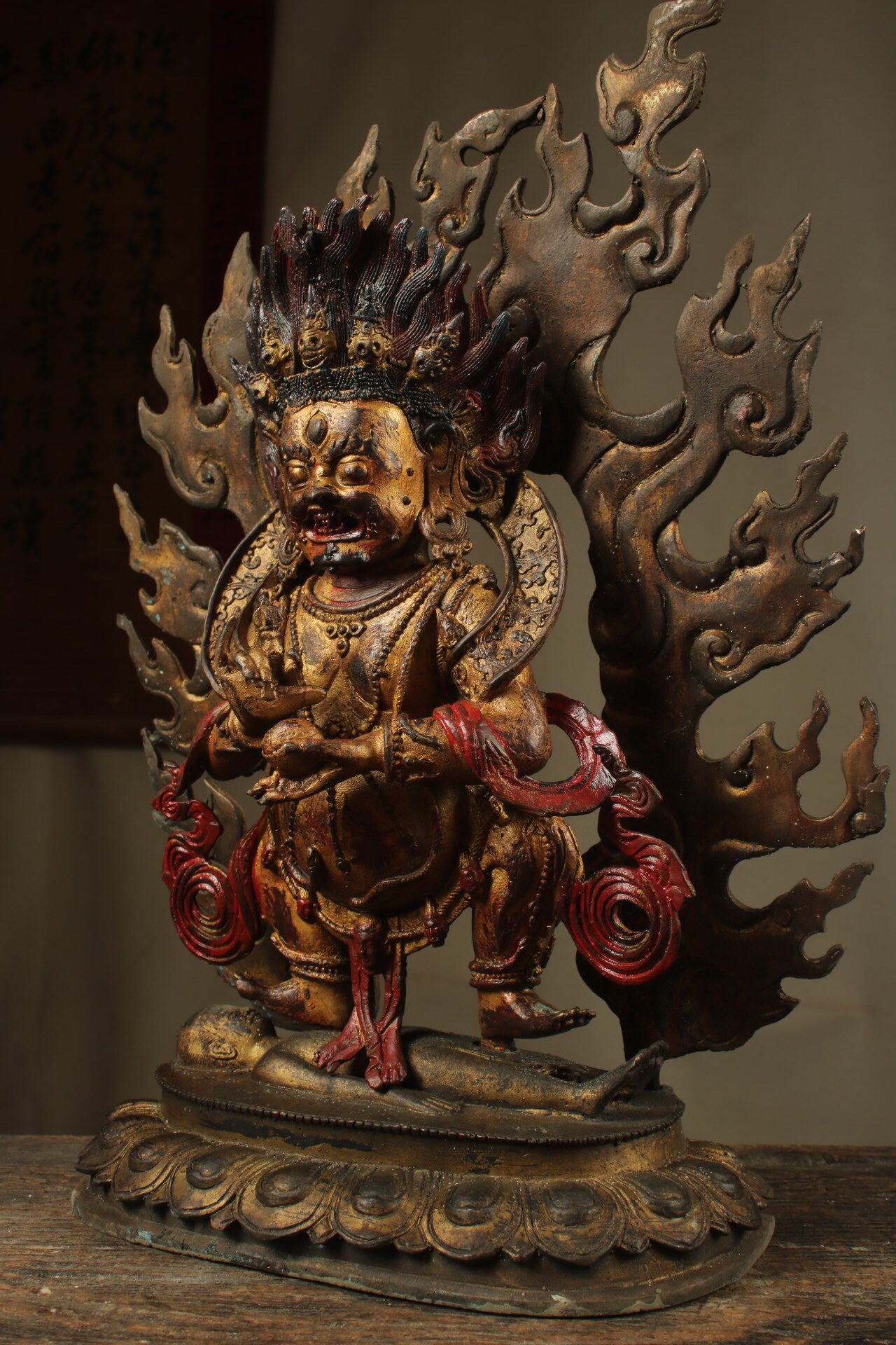 Chinese antique pure copper Mahagala