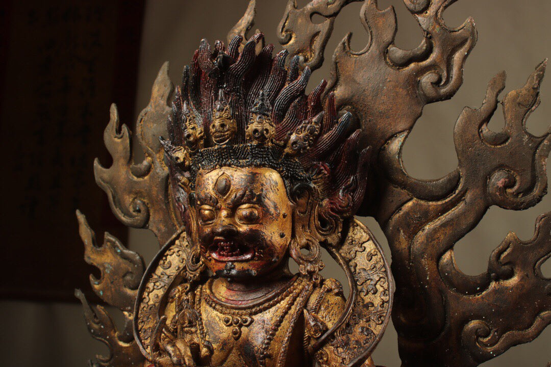 Chinese antique pure copper Mahagala