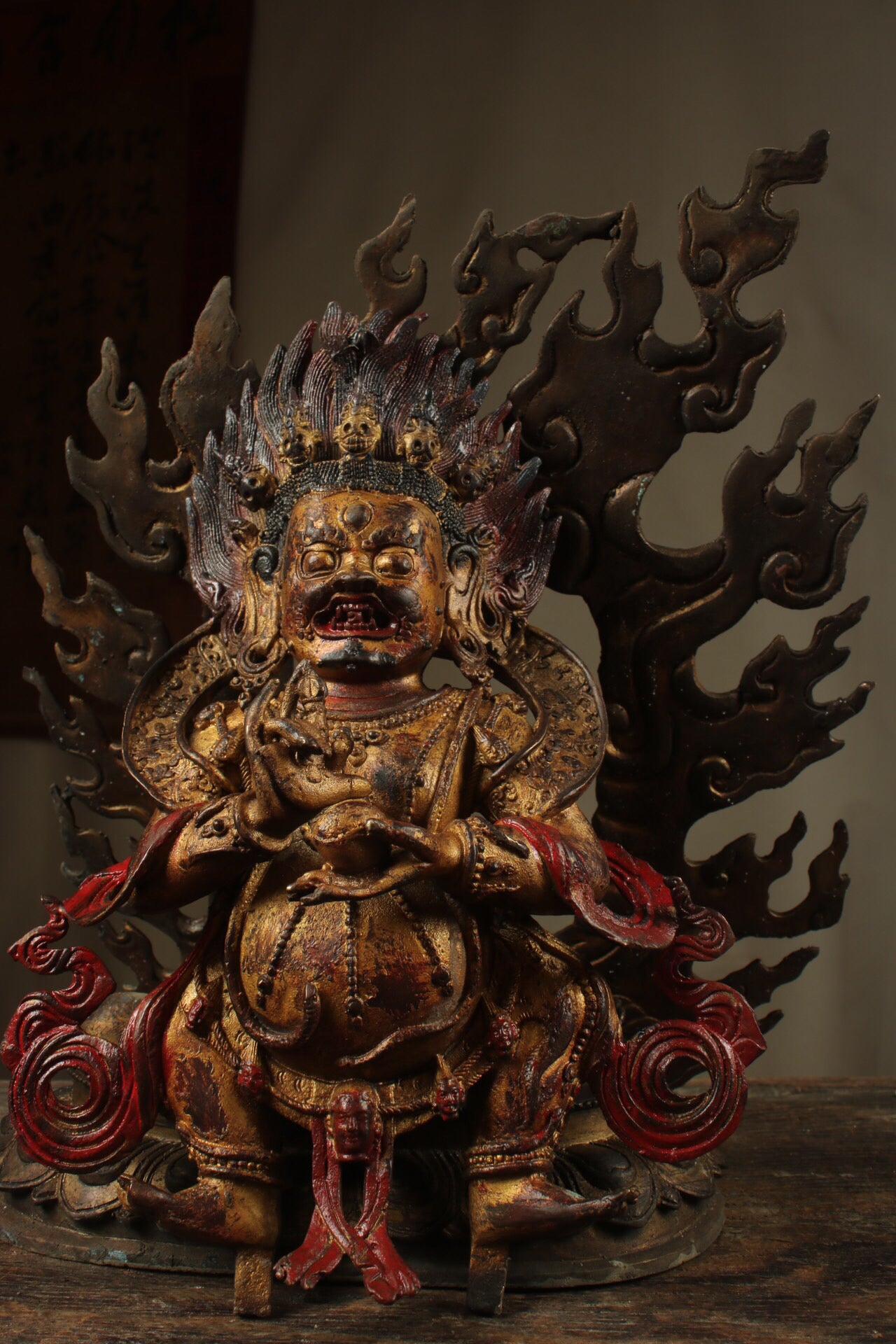 Chinese antique pure copper Mahagala
