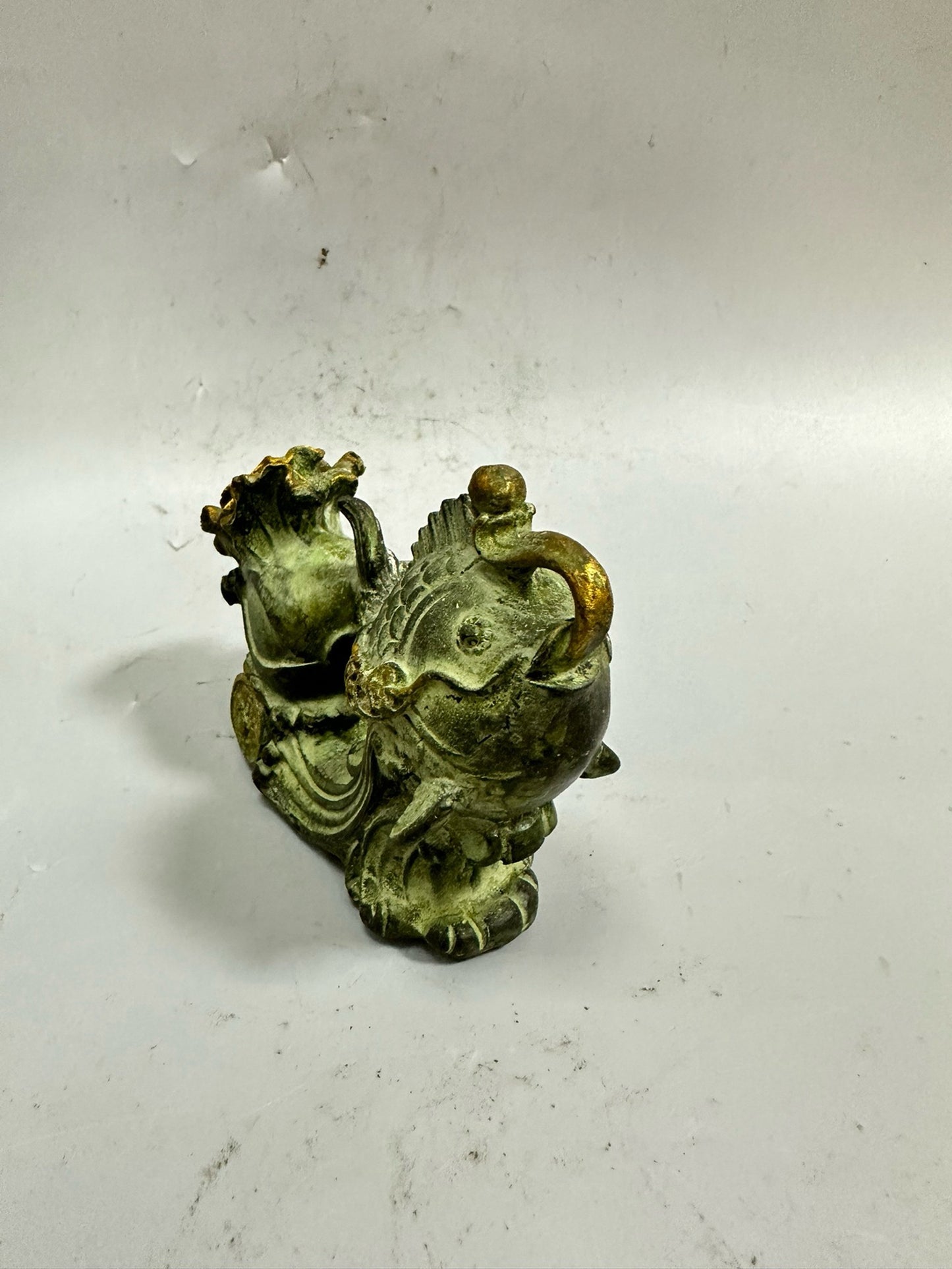 Pure copper antique gilded goldfish pulled cabbage