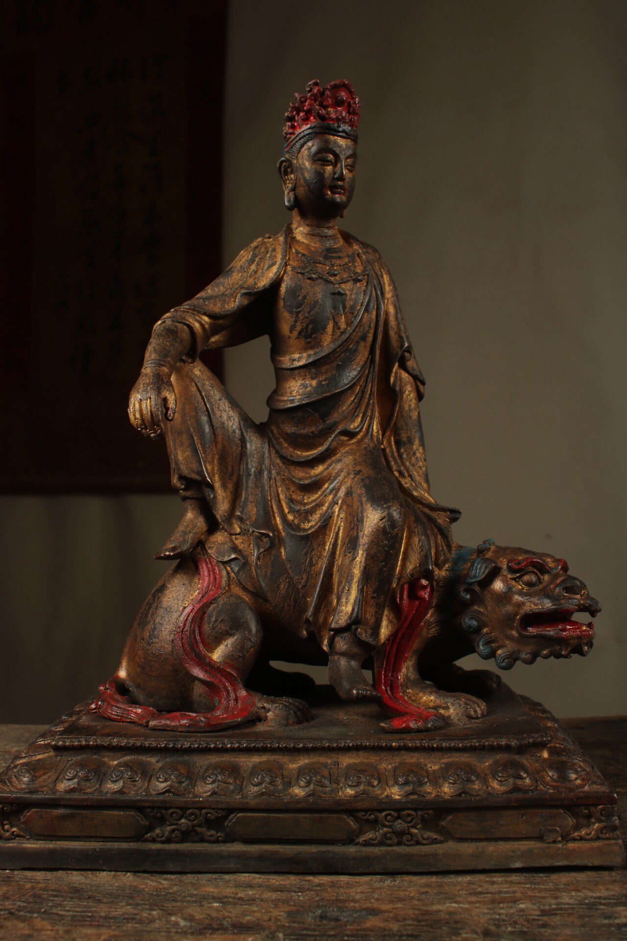 Chinese antique pure copper Manjusri Bodhisattva