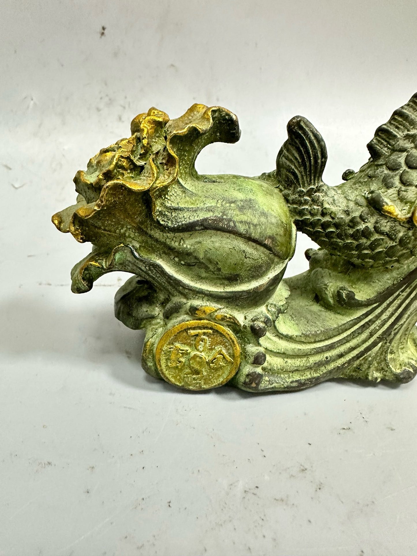 Pure copper antique gilded goldfish pulled cabbage