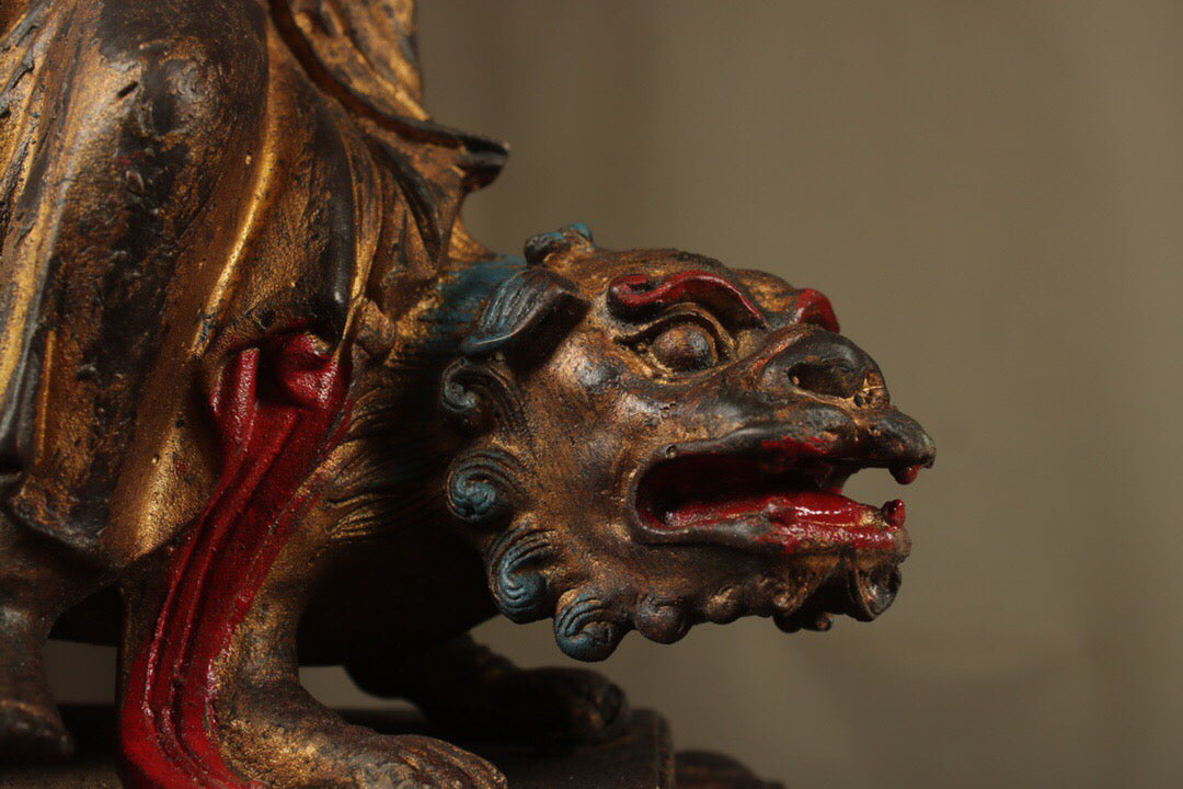 Chinese antique pure copper Manjusri Bodhisattva