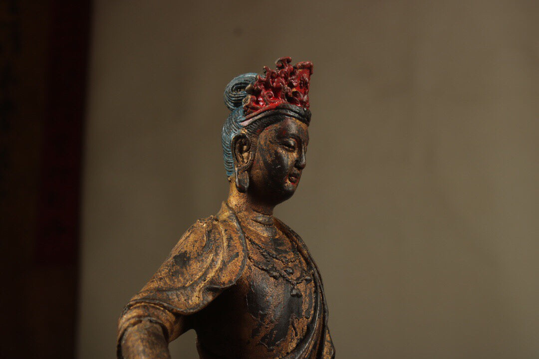 Chinese antique pure copper Manjusri Bodhisattva