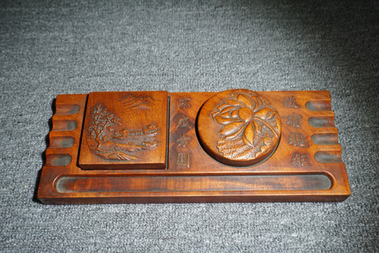 Four Treasures of Chinese Antique Pear Wood Study