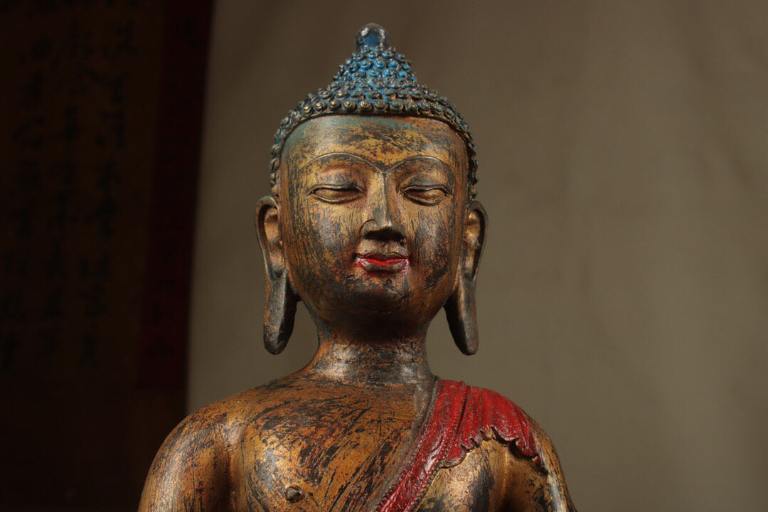 Chinese antique pure copper Shakyamuni Buddha