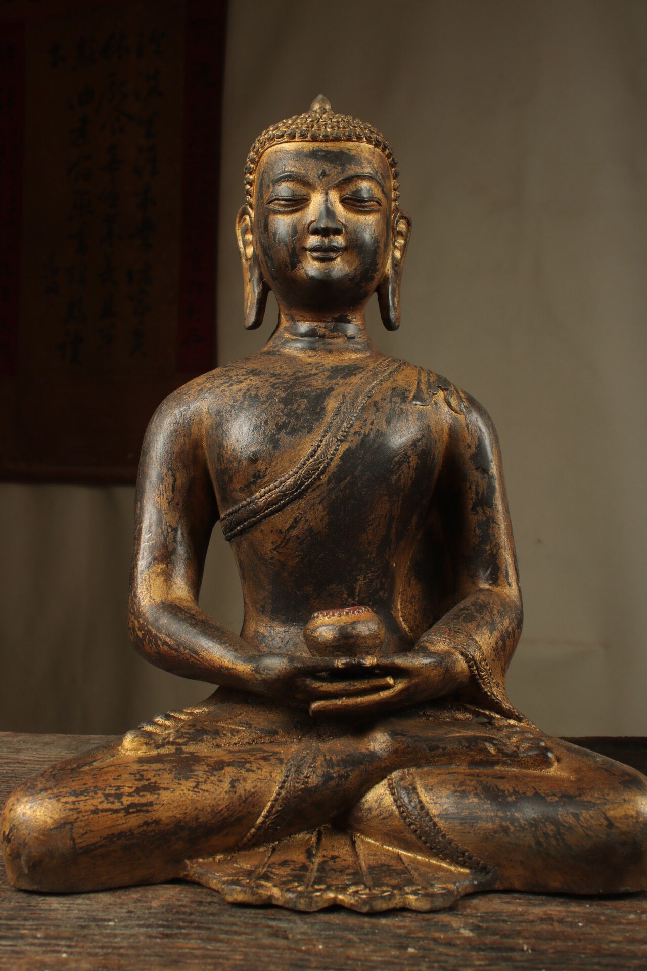 Chinese antique pure copper Amitabha Buddha