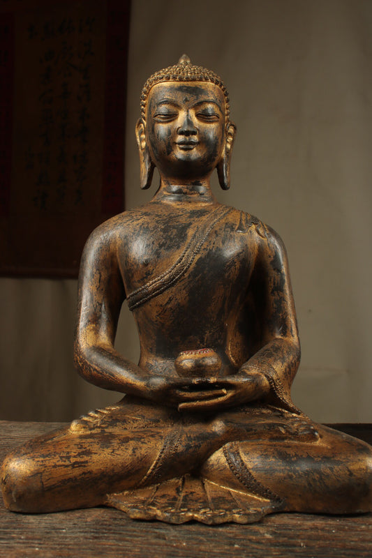 Chinese antique pure copper Amitabha Buddha