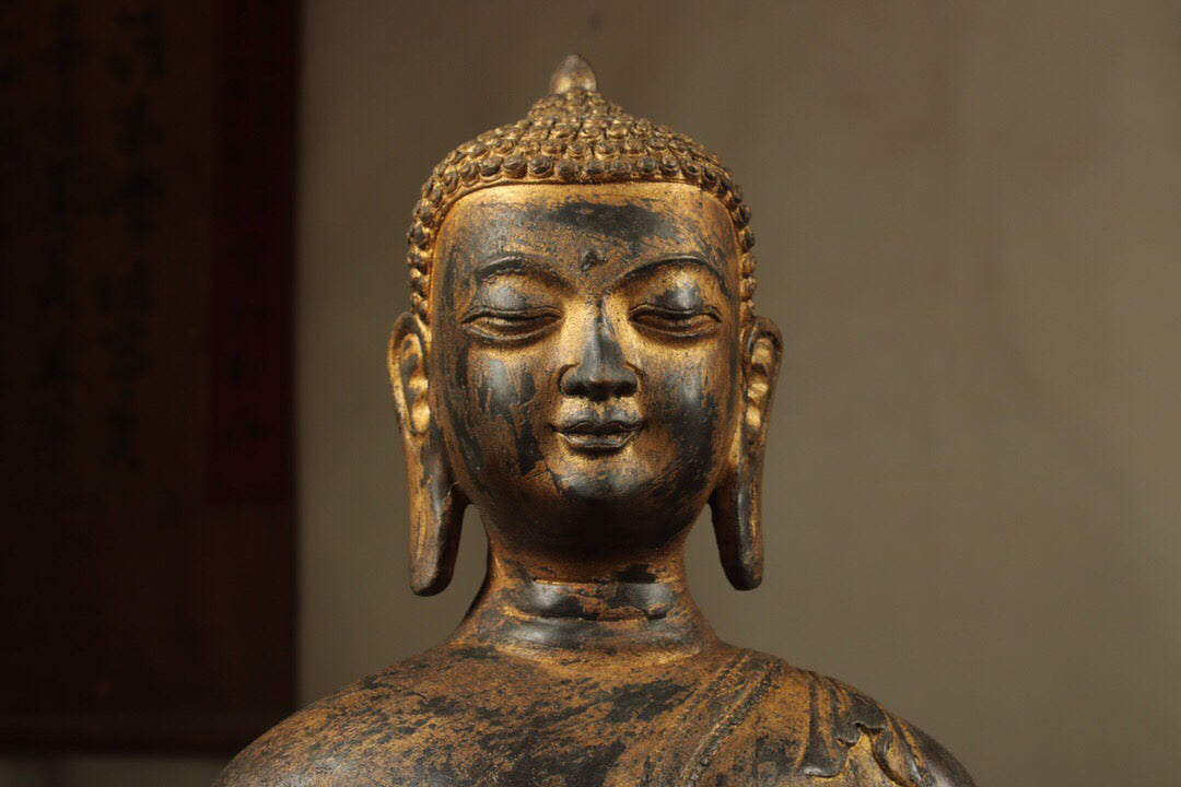 Chinese antique pure copper Amitabha Buddha