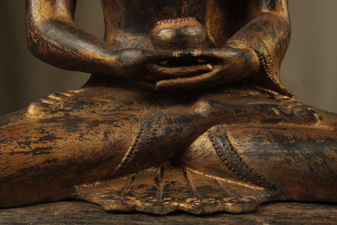 Chinese antique pure copper Amitabha Buddha