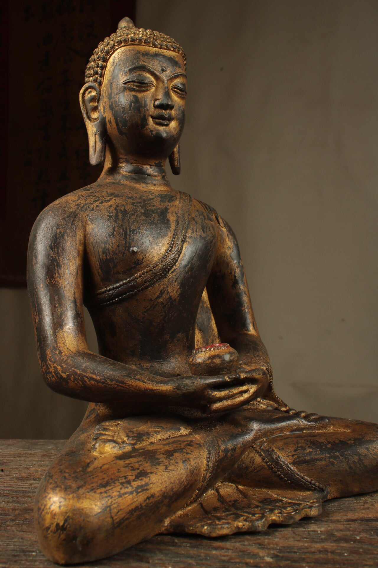 Chinese antique pure copper Amitabha Buddha
