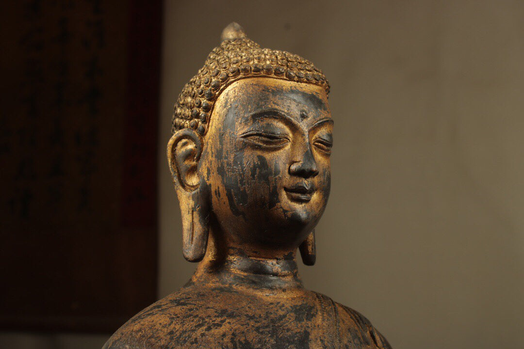 Chinese antique pure copper Amitabha Buddha
