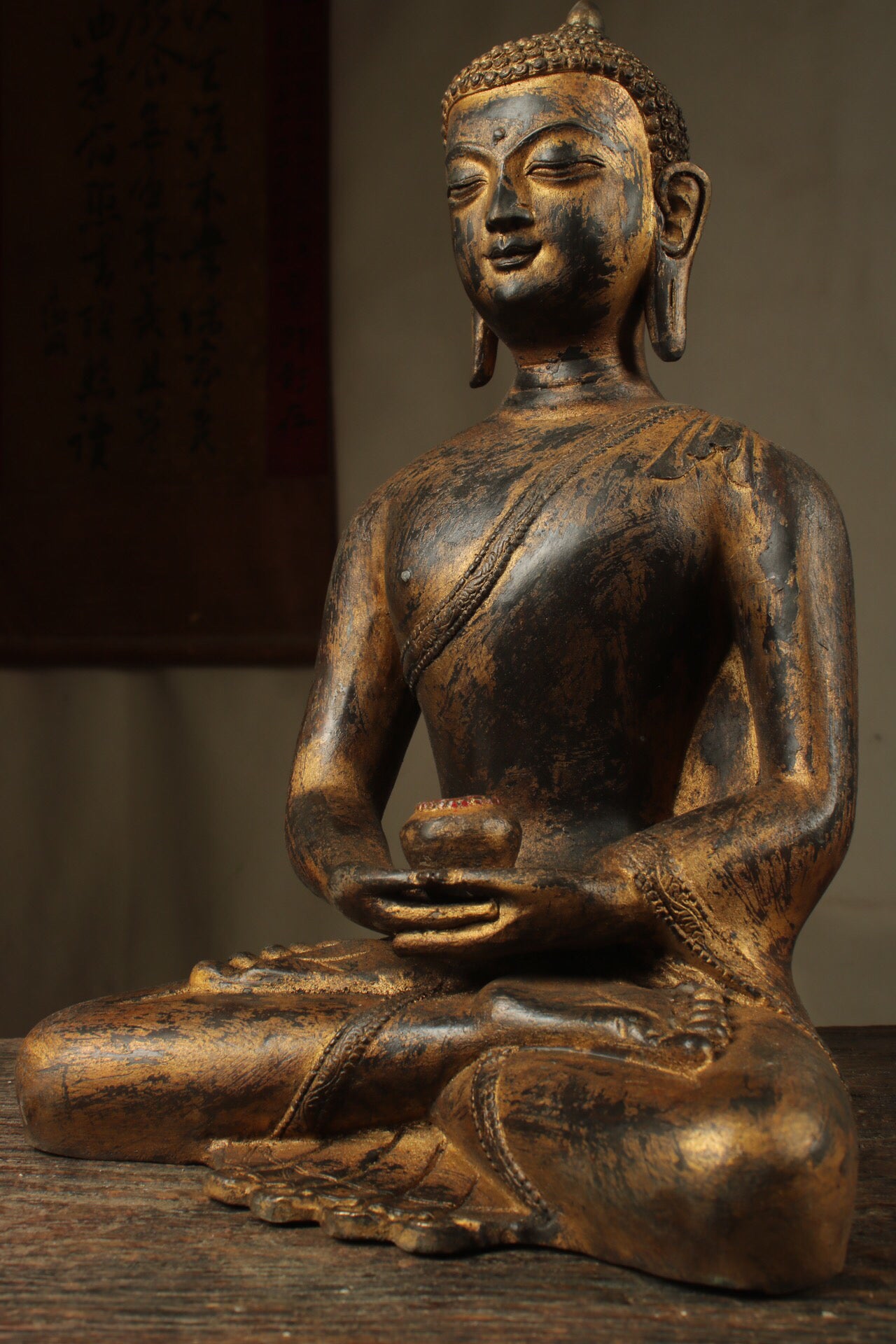 Chinese antique pure copper Amitabha Buddha