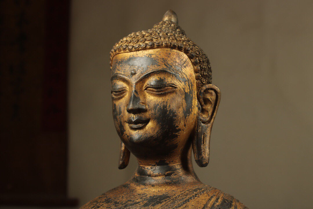 Chinese antique pure copper Amitabha Buddha