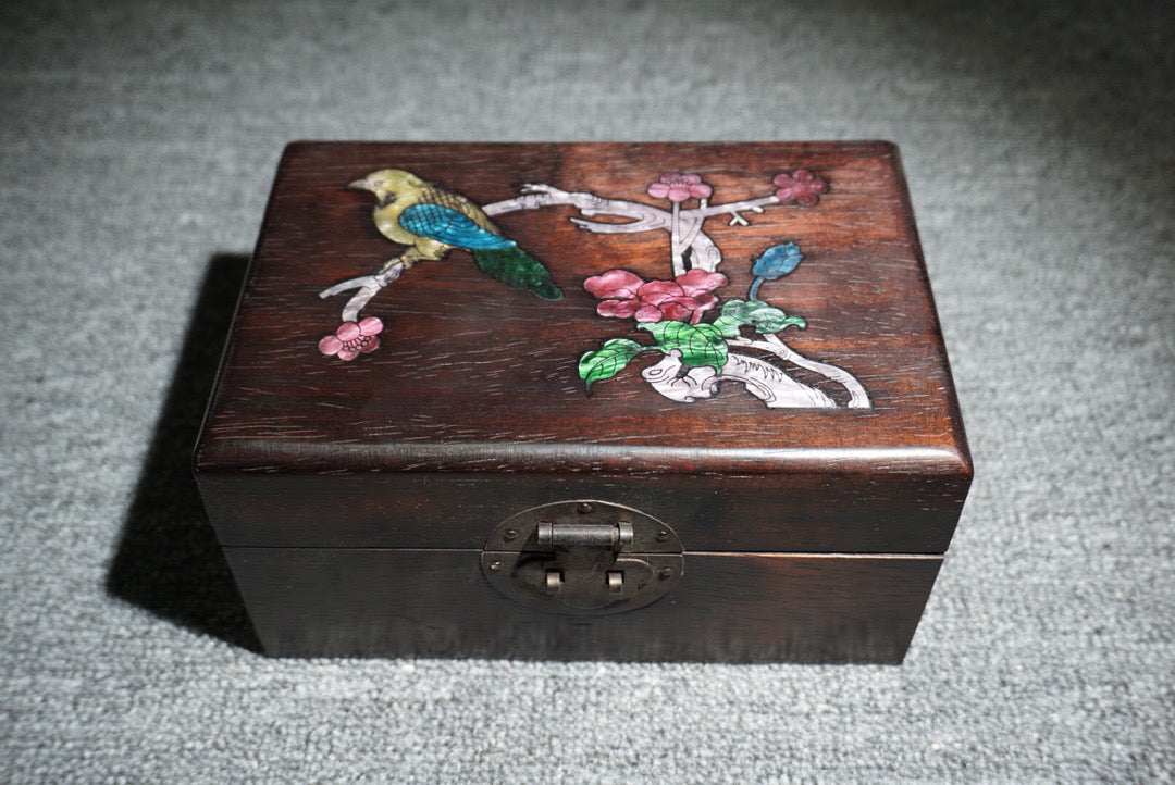 Chinese antique ebony jewelry box