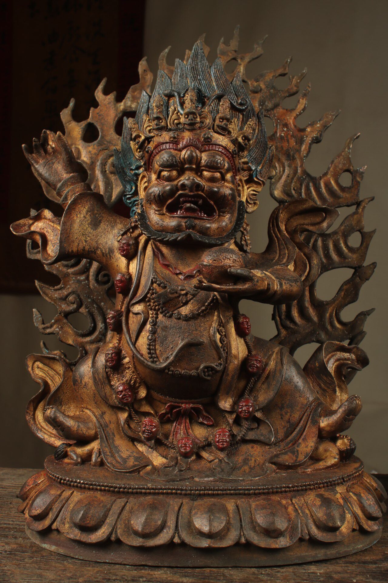 Chinese antique pure copper Mahagala
