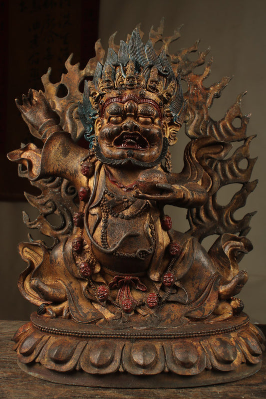 Chinese antique pure copper Mahagala