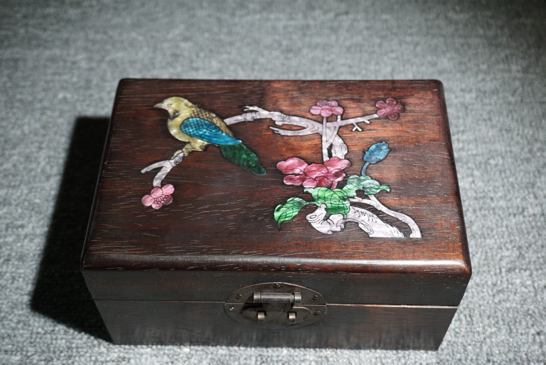 Chinese antique ebony jewelry box