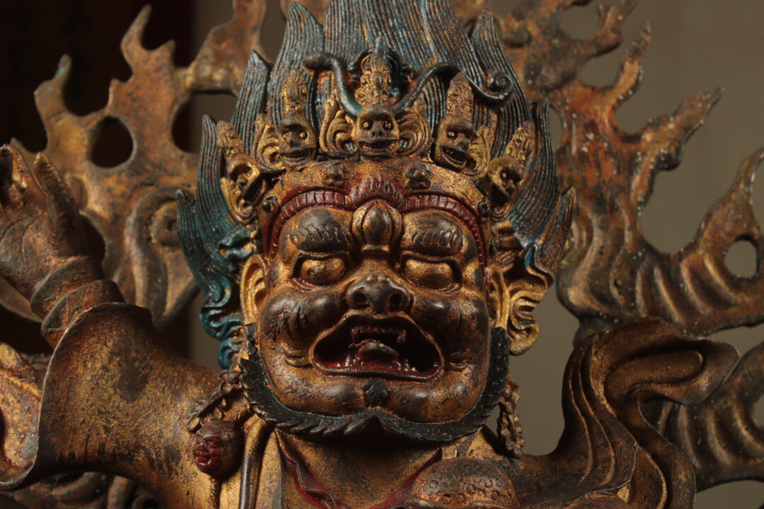 Chinese antique pure copper Mahagala