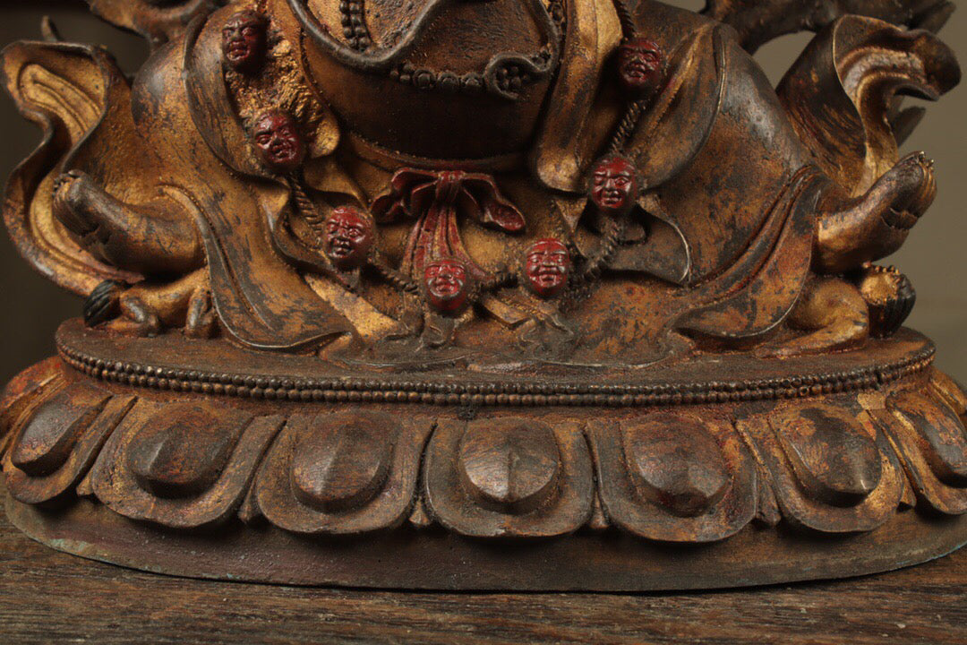 Chinese antique pure copper Mahagala