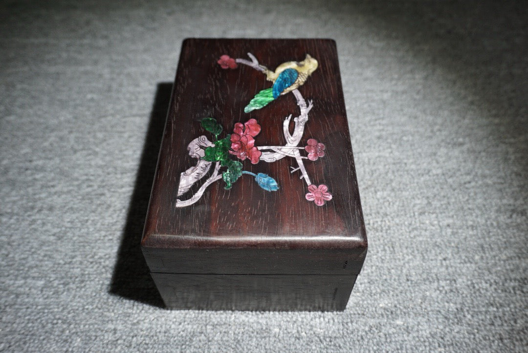 Chinese antique ebony jewelry box