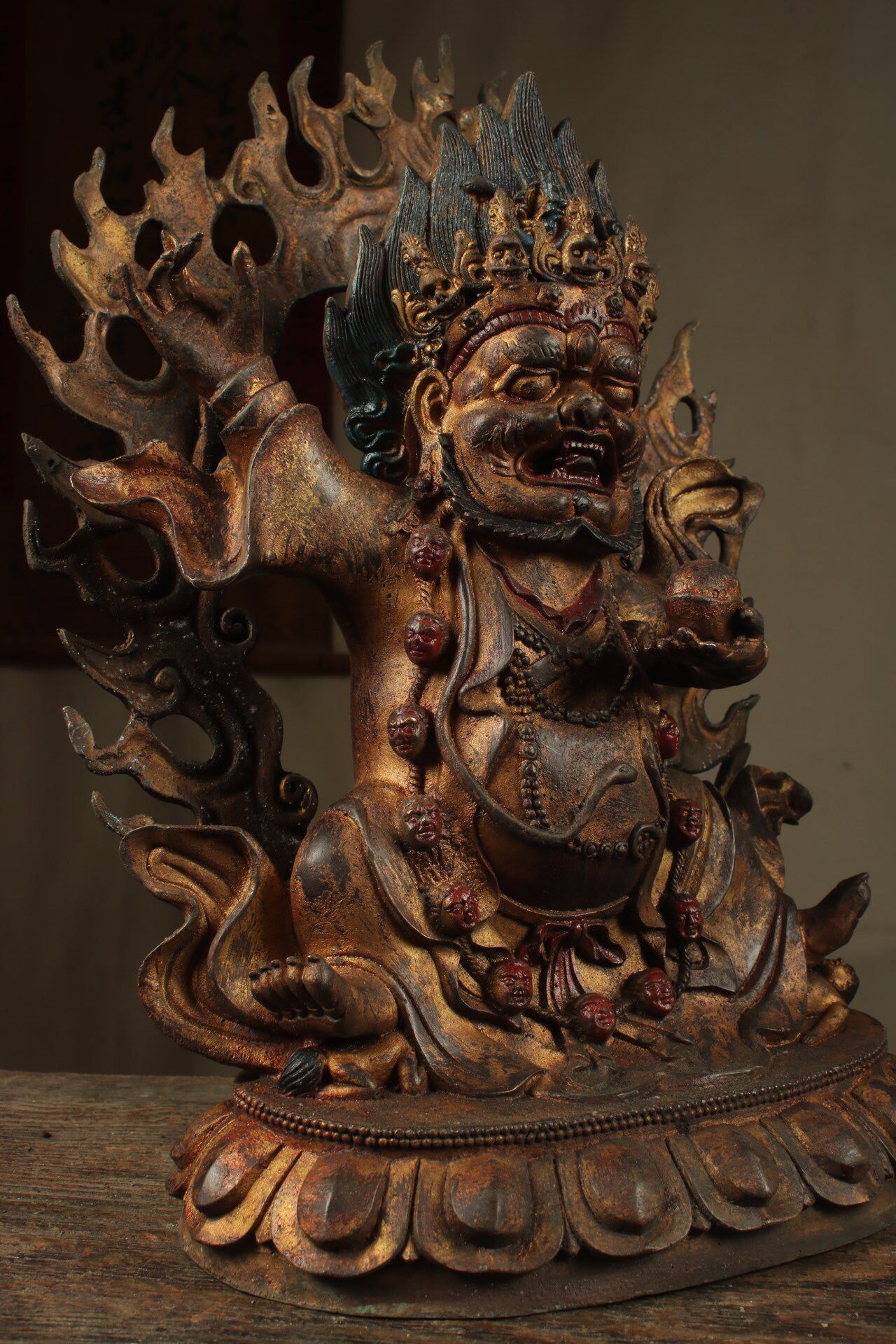 Chinese antique pure copper Mahagala