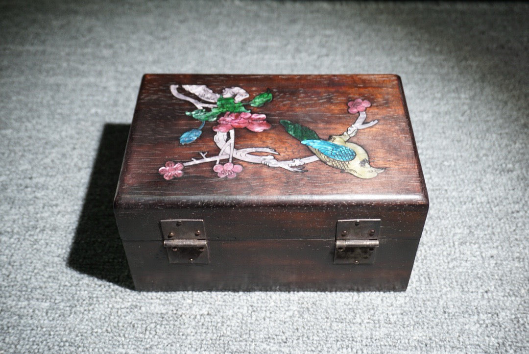 Chinese antique ebony jewelry box
