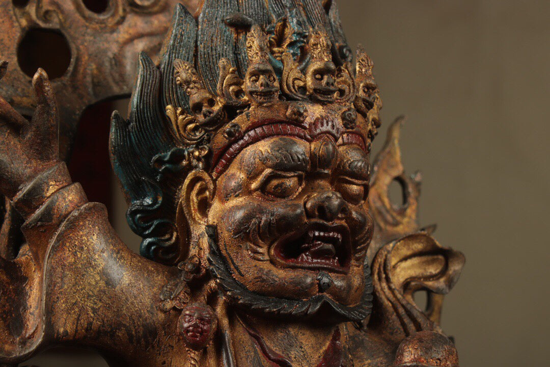 Chinese antique pure copper Mahagala
