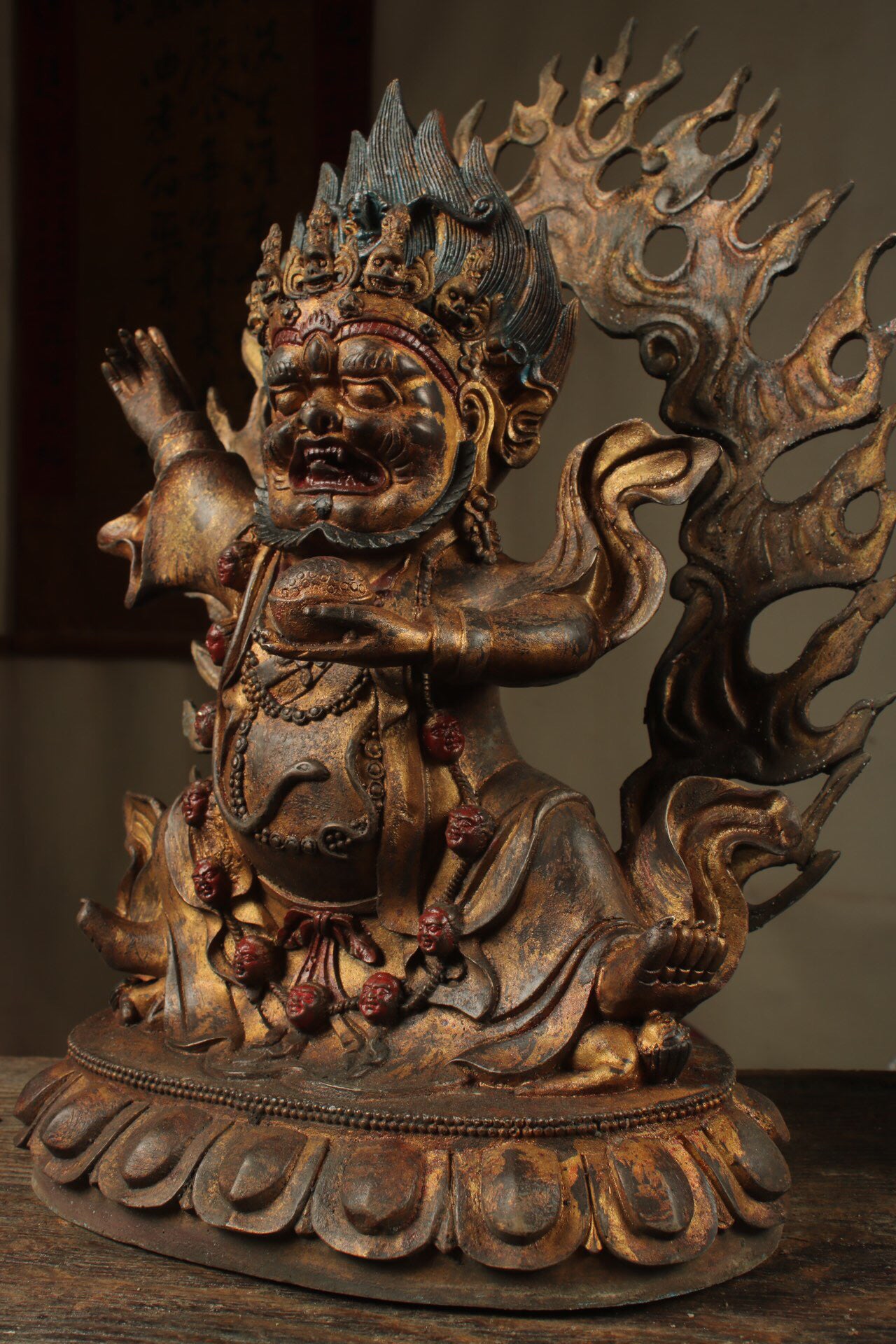 Chinese antique pure copper Mahagala