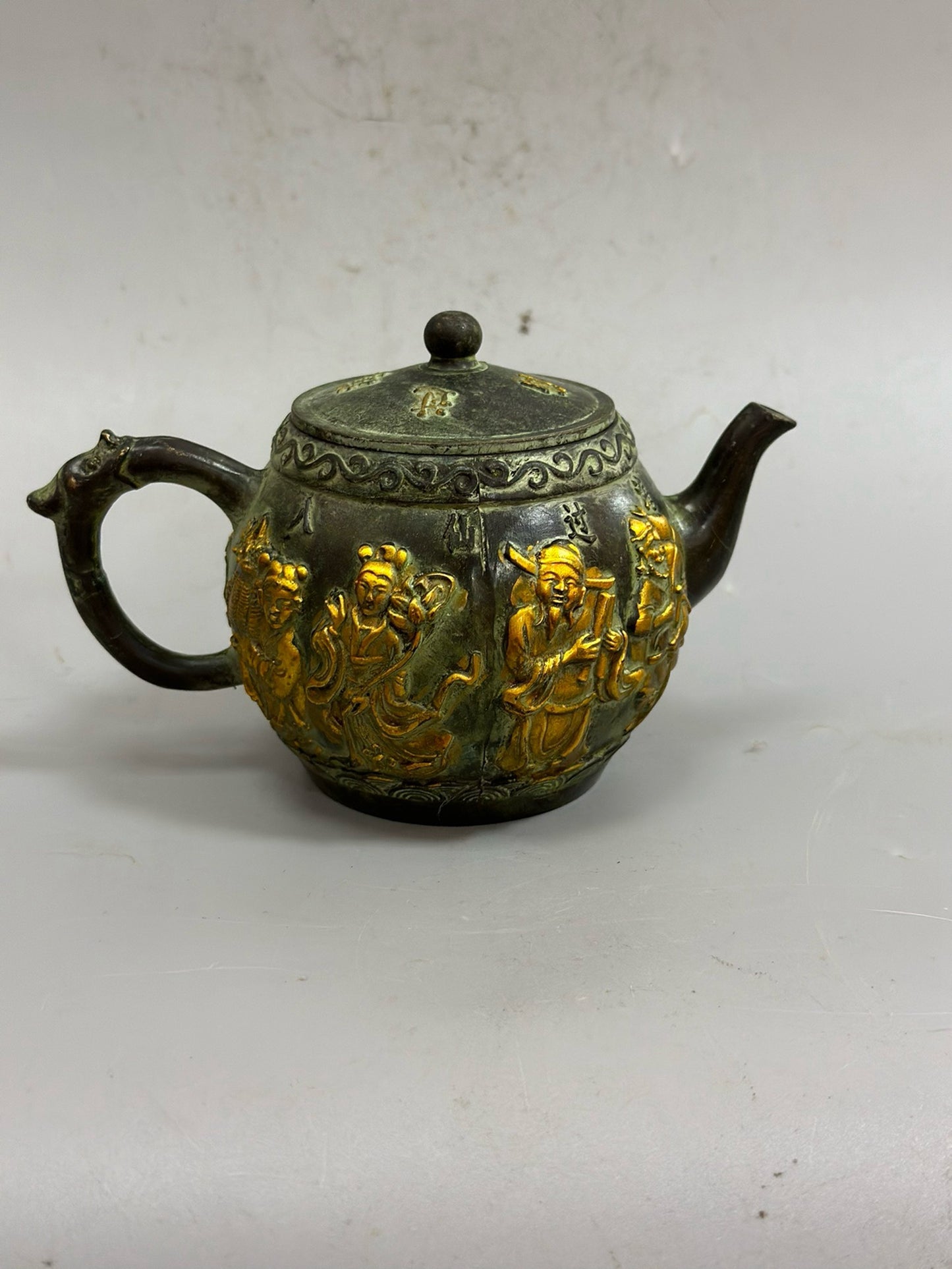 Pure copper antique gilded Eight Immortals Pot