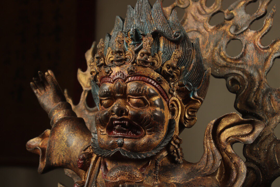 Chinese antique pure copper Mahagala