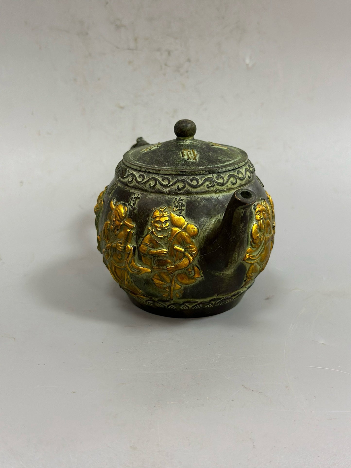 Pure copper antique gilded Eight Immortals Pot