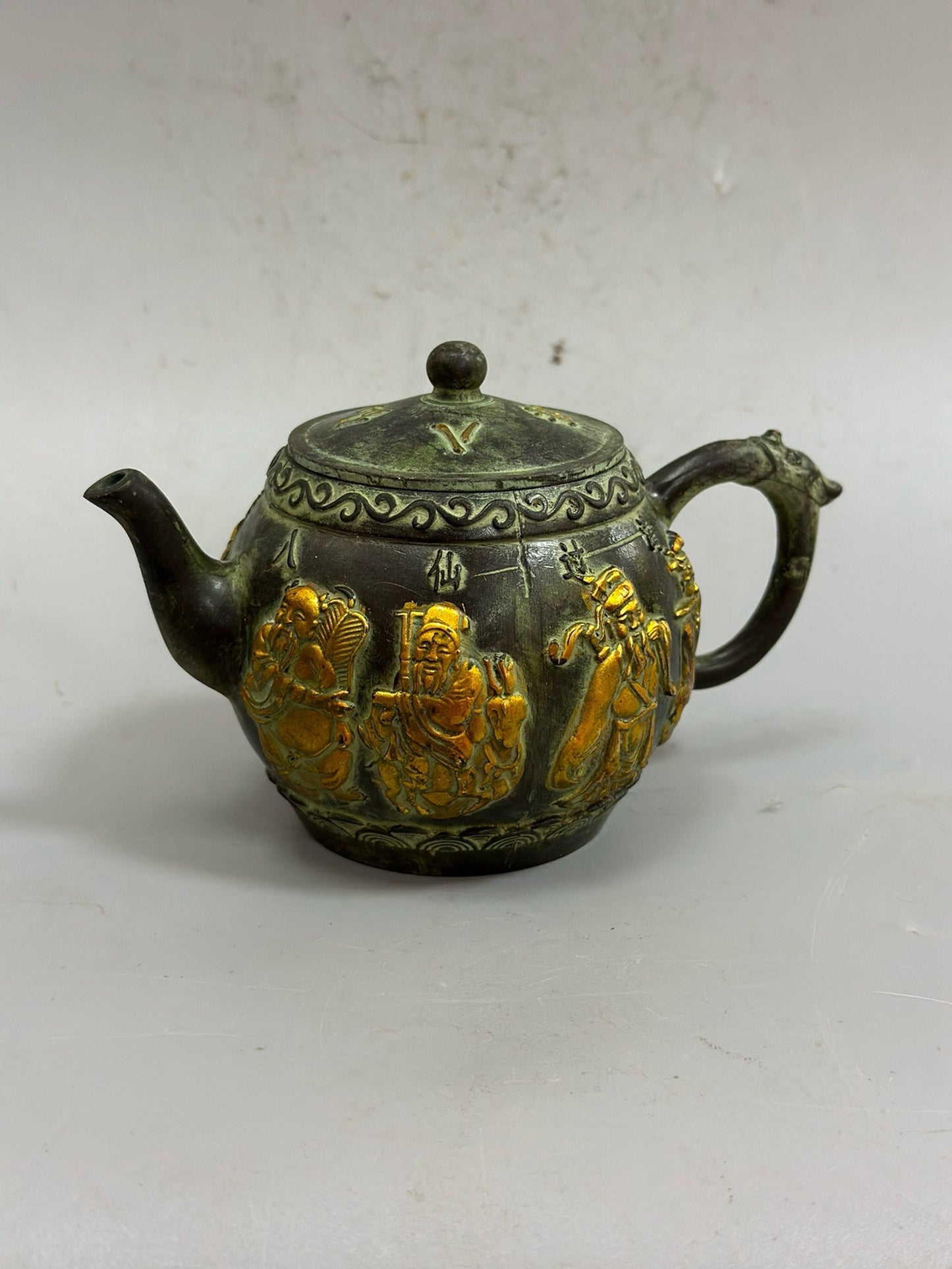 Pure copper antique gilded Eight Immortals Pot