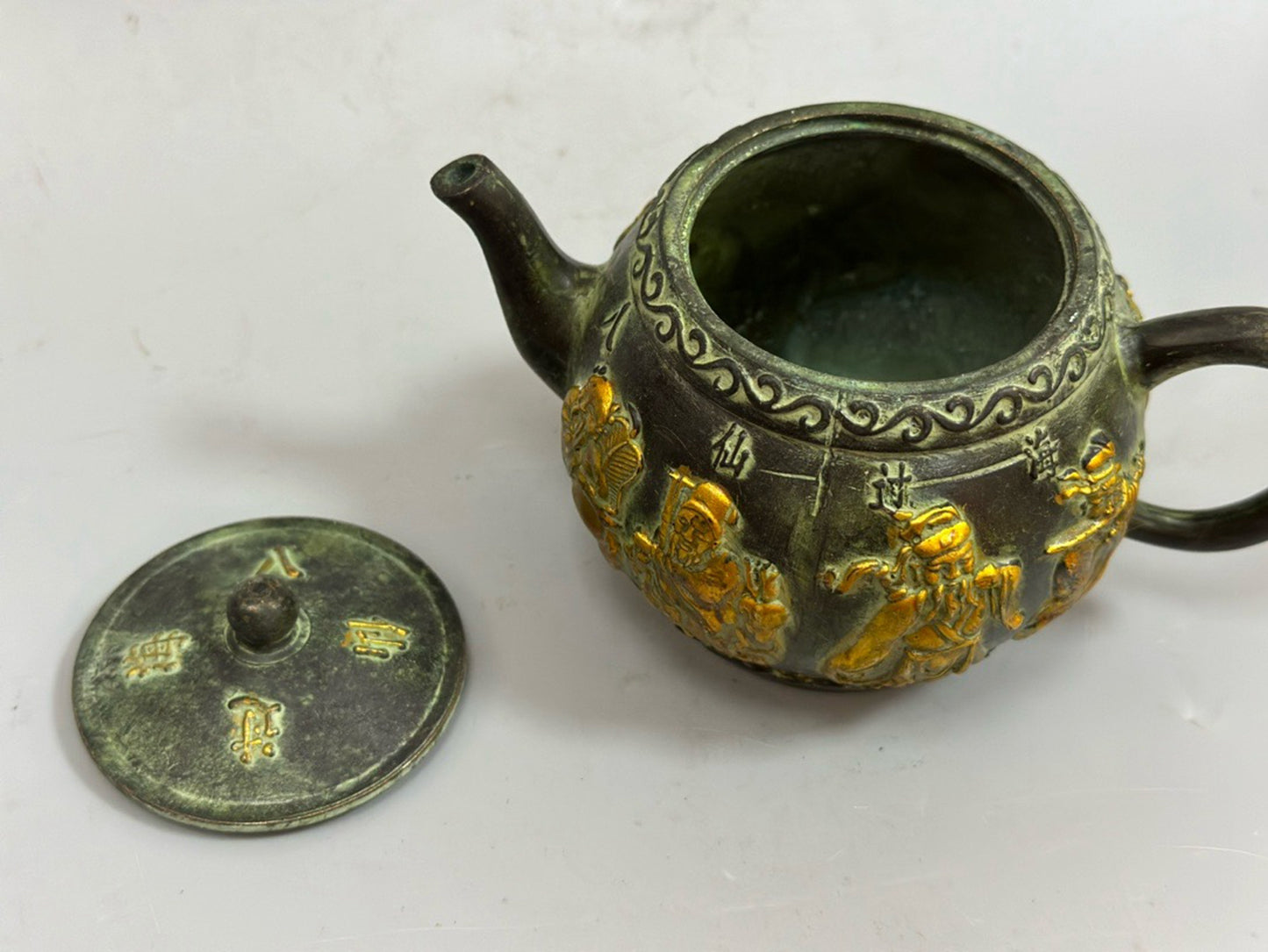 Pure copper antique gilded Eight Immortals Pot
