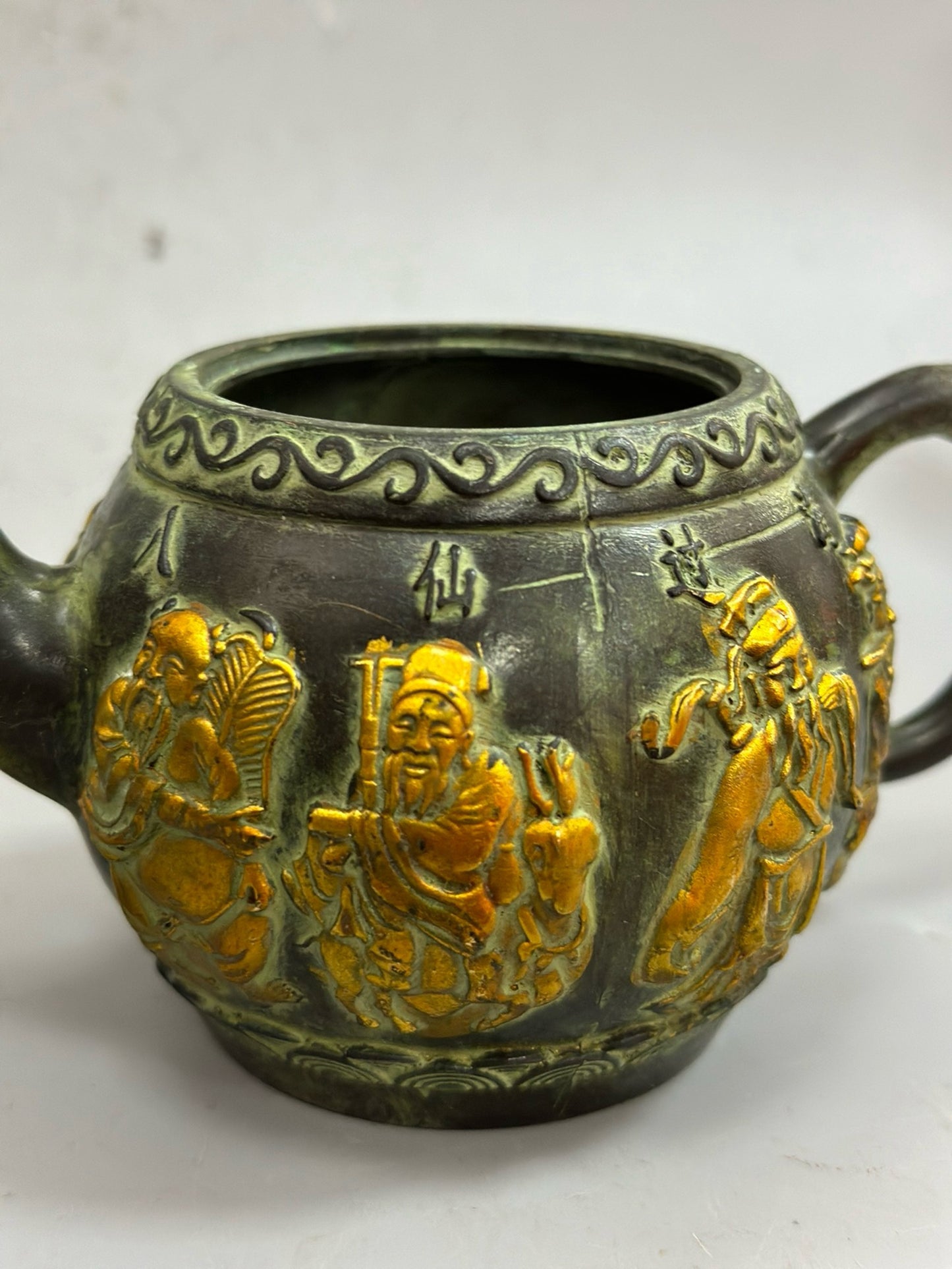 Pure copper antique gilded Eight Immortals Pot