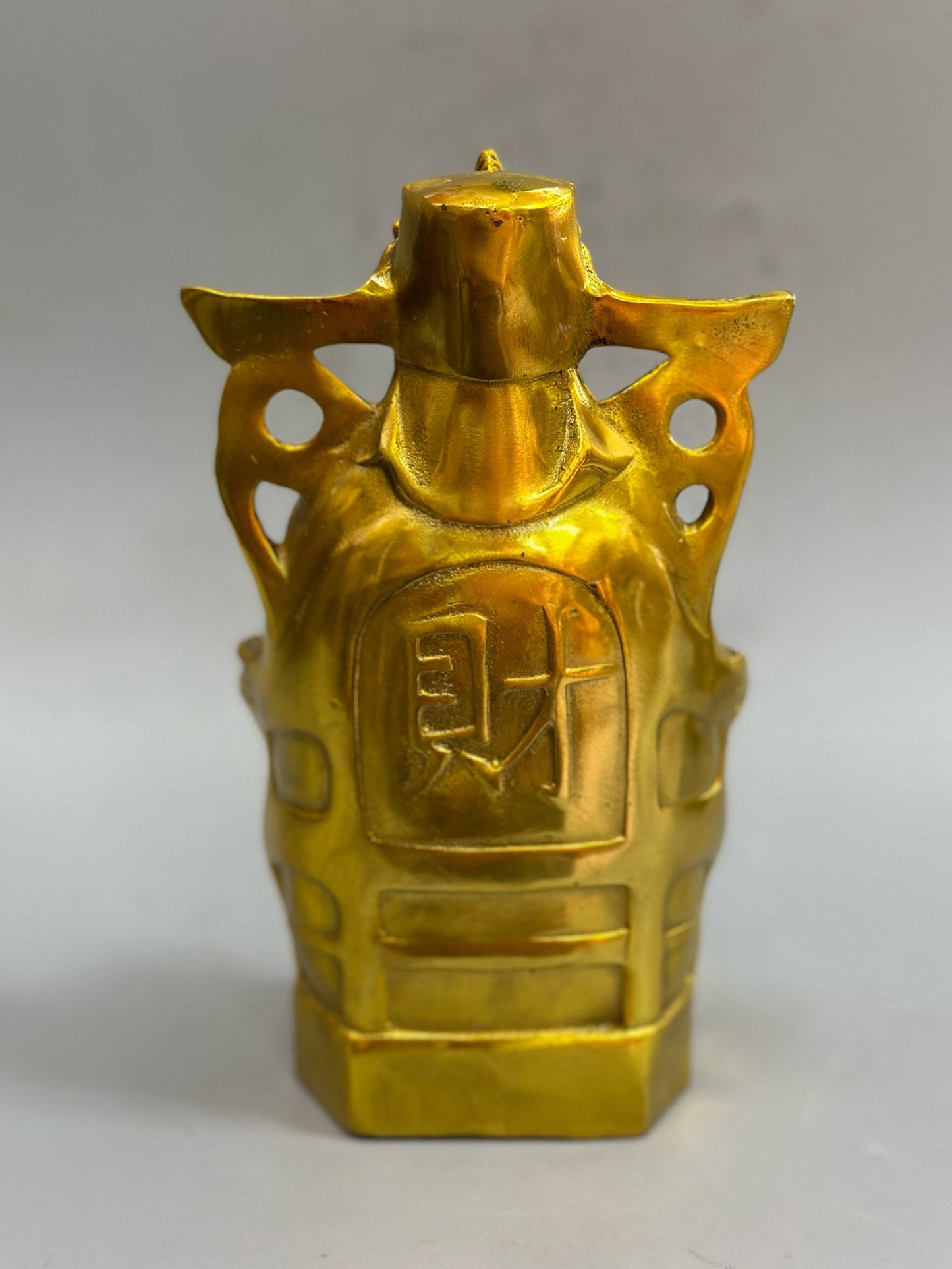 Pure copper craftsmanship sitting on the God of Wealth