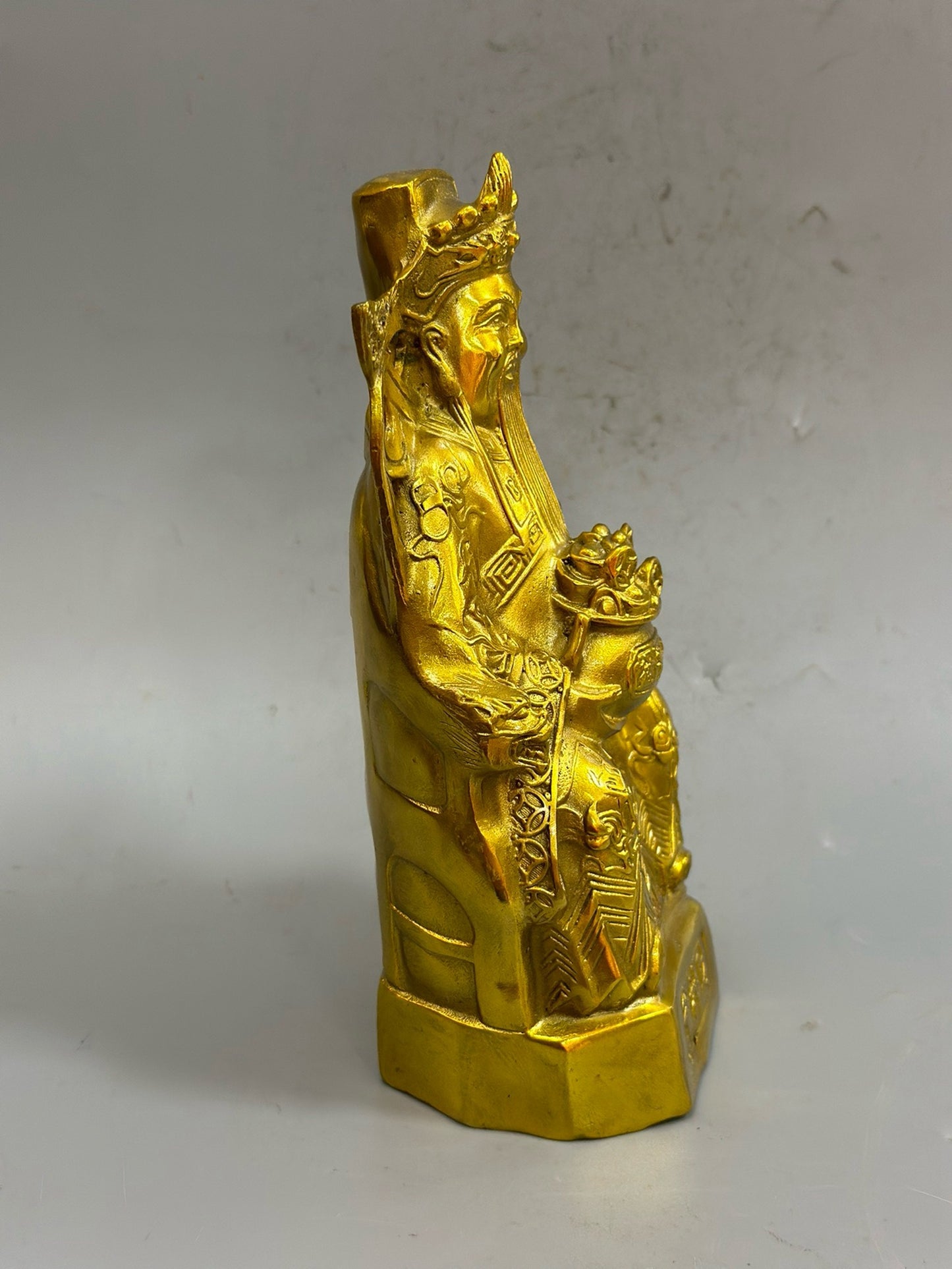 Pure copper craftsmanship sitting on the God of Wealth