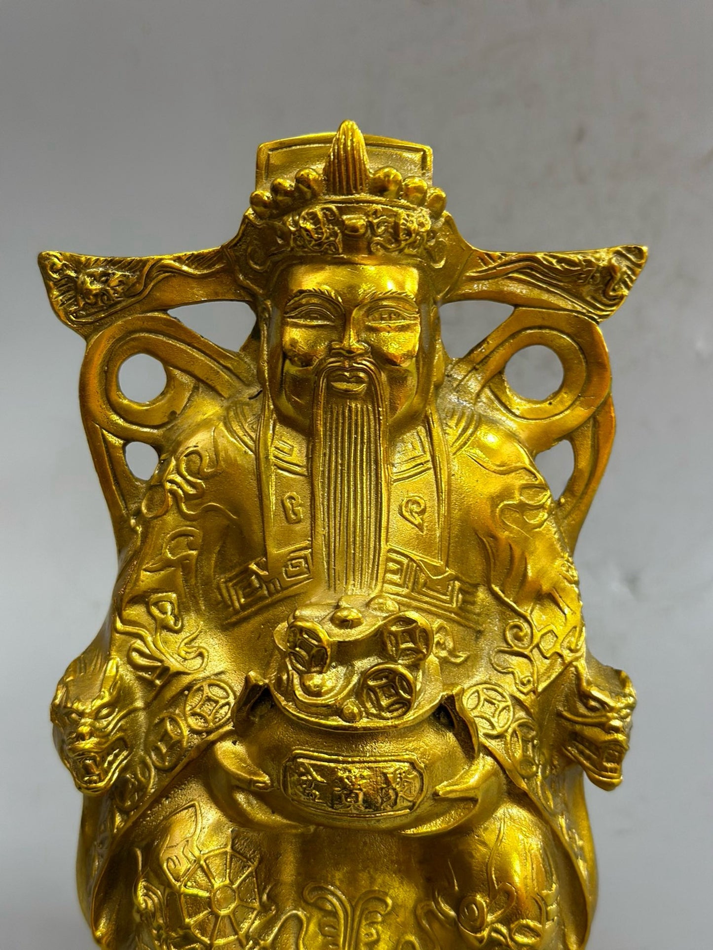 Pure copper craftsmanship sitting on the God of Wealth