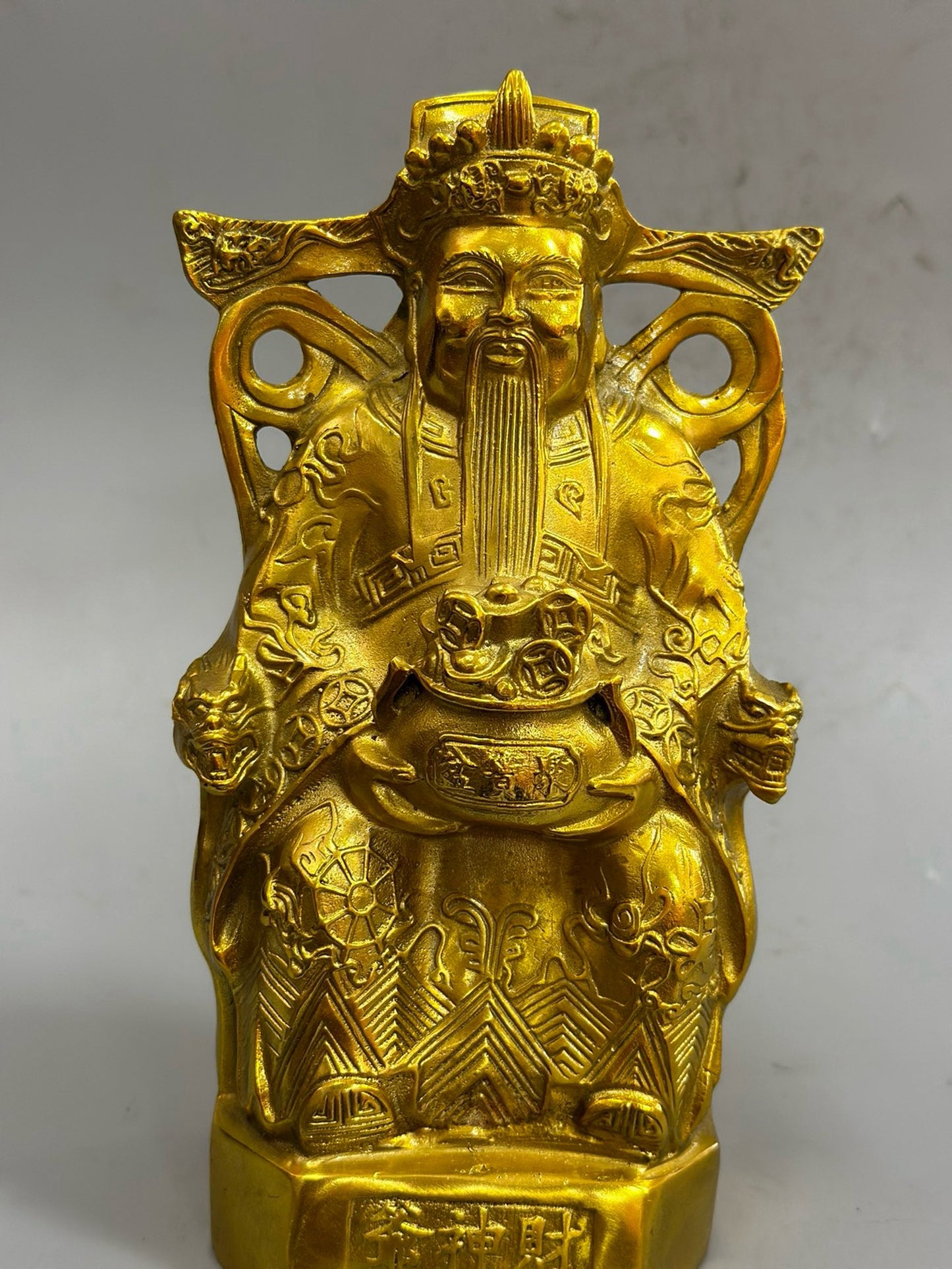 Pure copper craftsmanship sitting on the God of Wealth