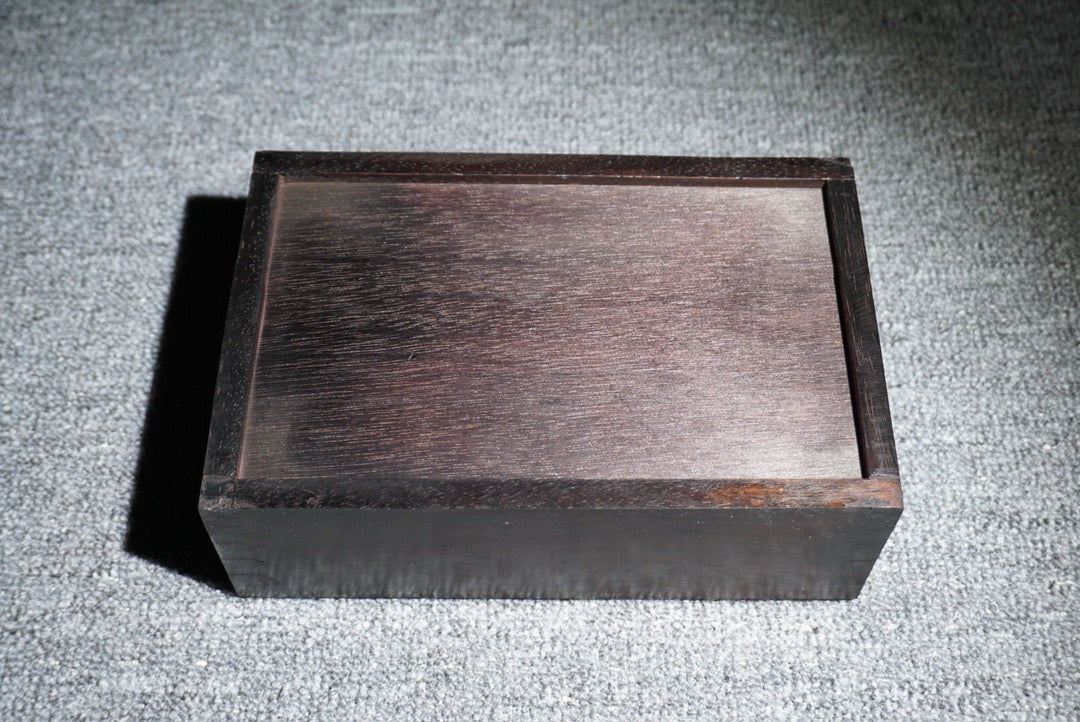 Chinese antique ebony sliding box