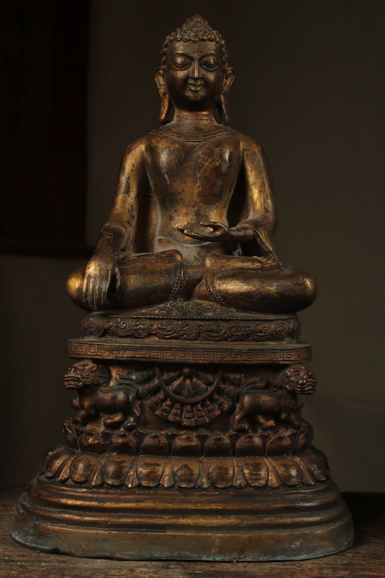 Chinese antique pure copper Three Treasures Buddha