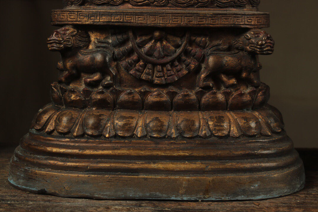 Chinese antique pure copper Three Treasures Buddha