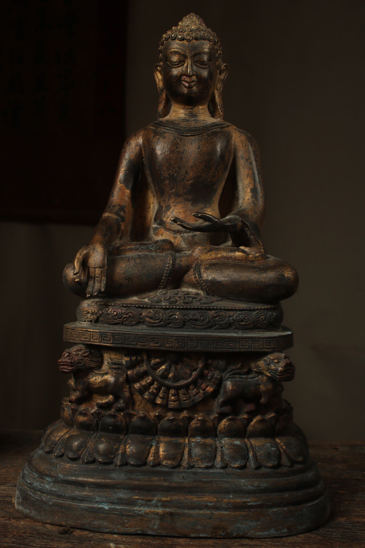 Chinese antique pure copper Three Treasures Buddha