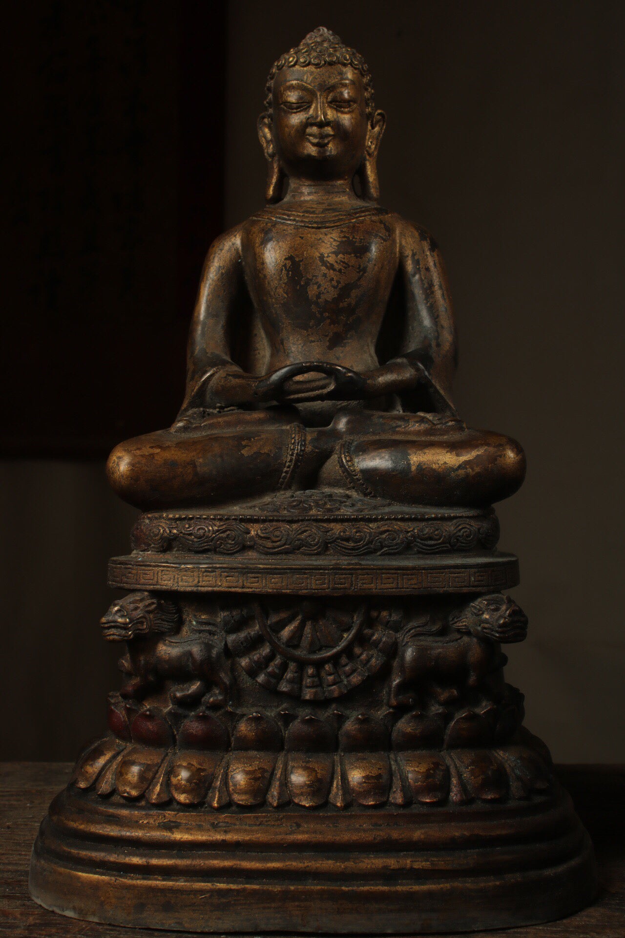 Chinese antique pure copper Three Treasures Buddha
