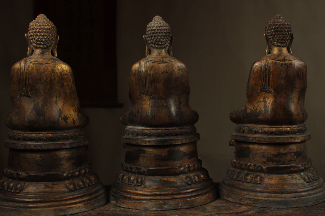 Chinese antique pure copper Three Treasures Buddha