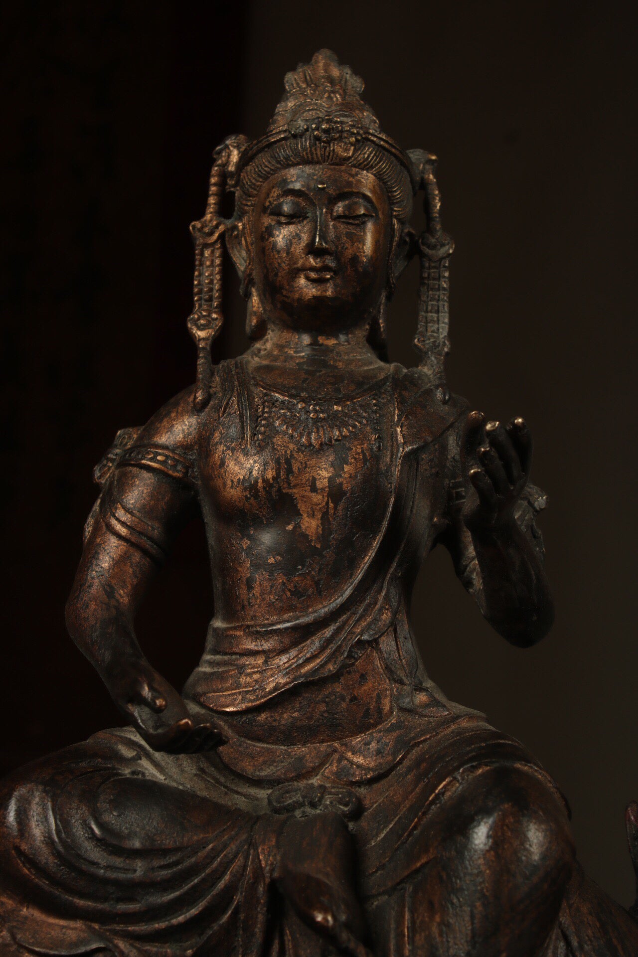 Chinese antique pure copper Manjusri Samantabhadra