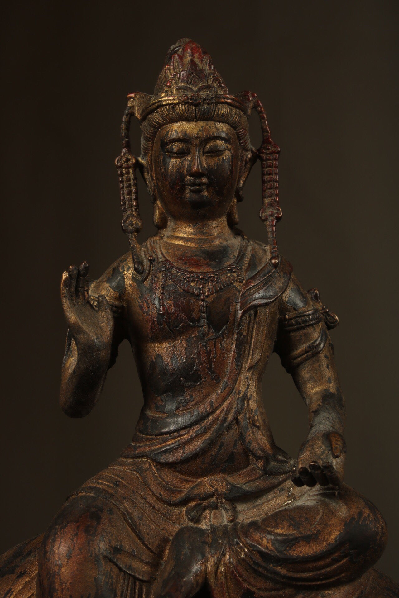 Chinese antique pure copper Manjusri Samantabhadra