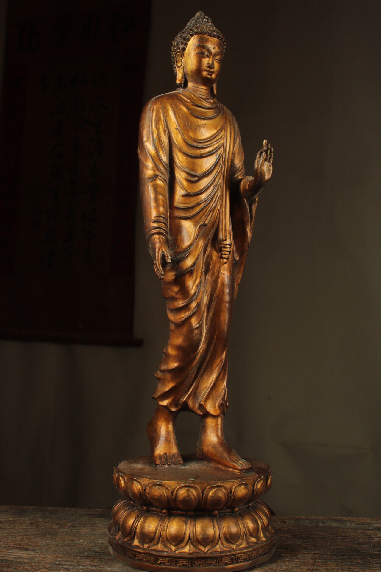 Chinese antique pure copper Buddha statue