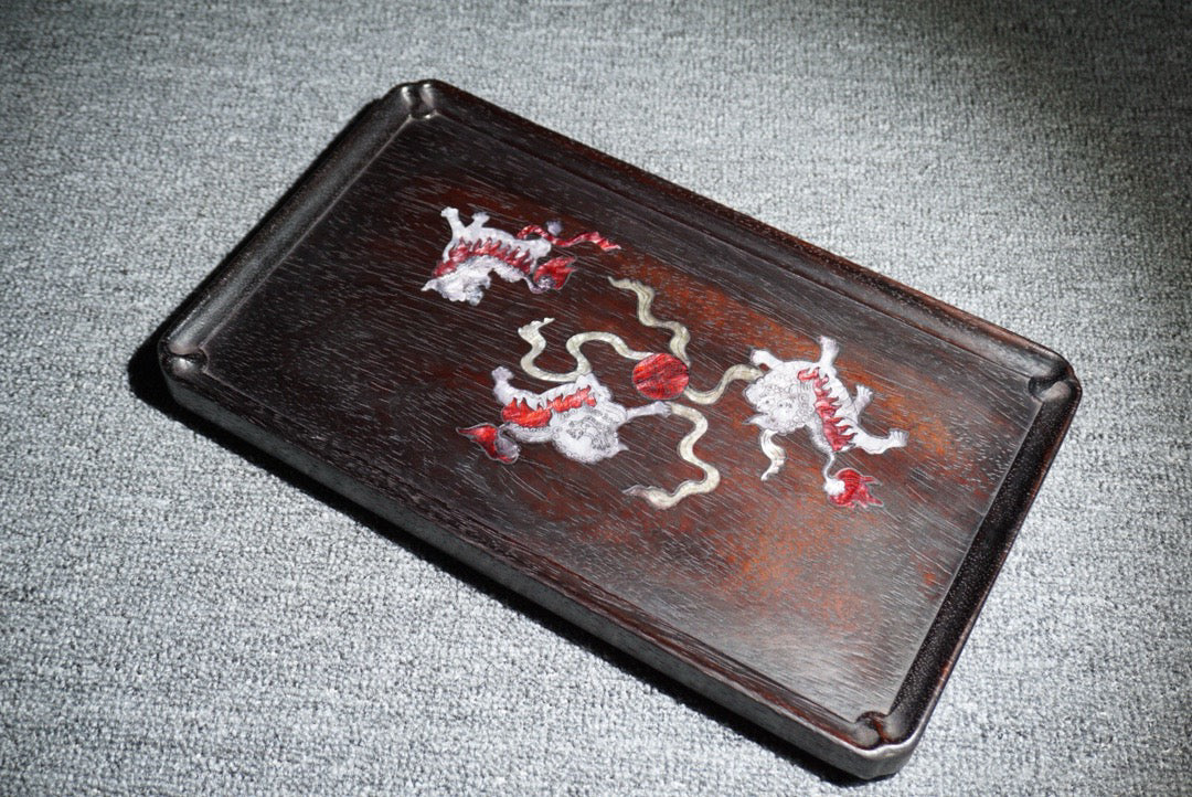 Chinese antique ebony tea plate