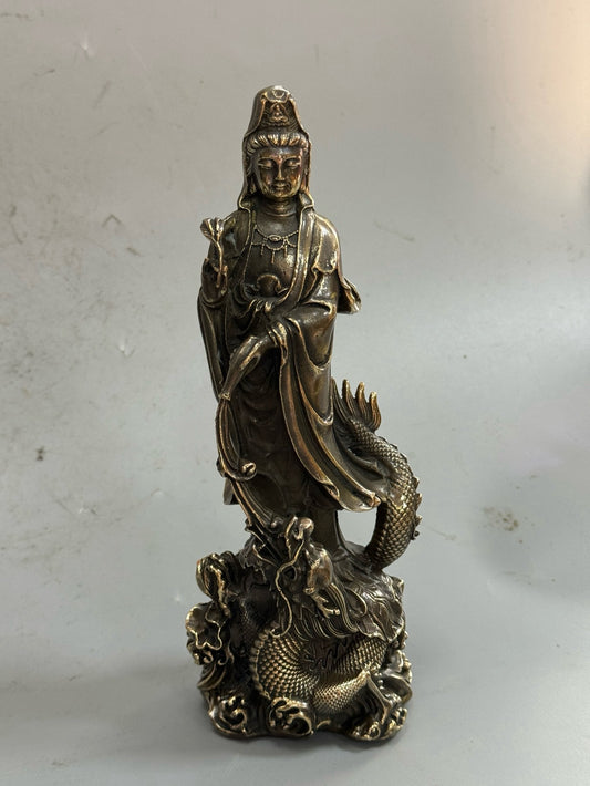 Pure copper antique imperial dragon Guanyin